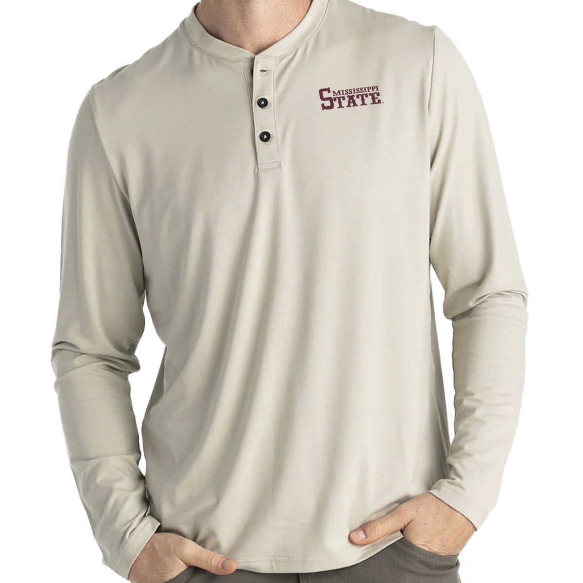 MSU Free Fly Men's Bamboo Flex Henley - Shop B - Unlimited - men tee