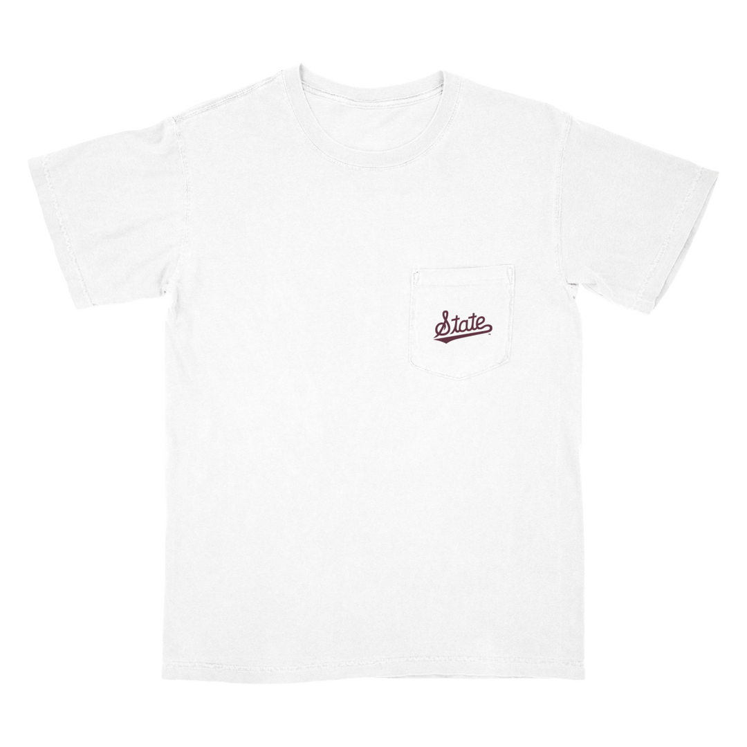 MSU Free Fly Men's State Script Bamboo Flex Pocket Tee - Shop B - Unlimited - men tee