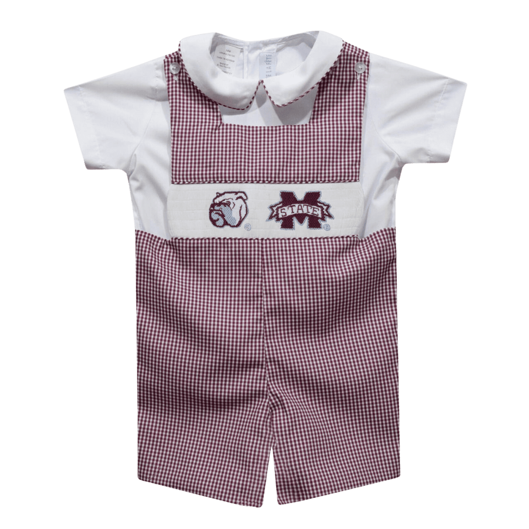 MSU Gingham Jon Jon and Short Sleeve White Shirt - Shop B - Unlimited - youth infant