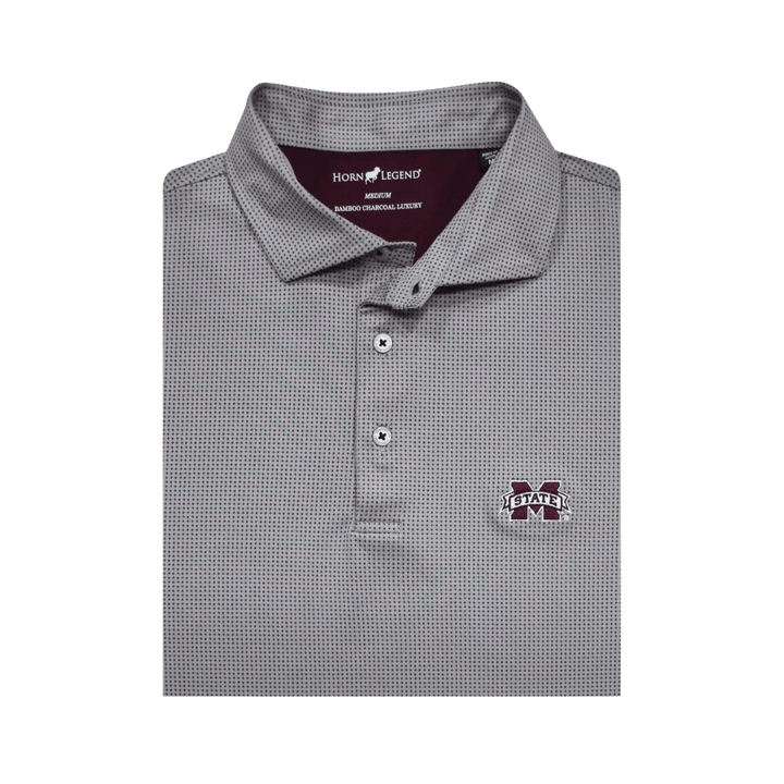 MSU Horn Legend Banner Logo Dot Polo - Shop B - Unlimited - men resort