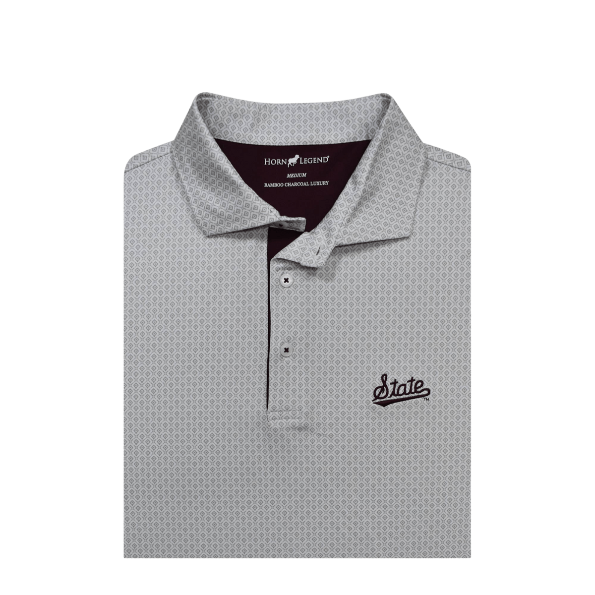 MSU Horn Legend Baseball Pattern Polo - Shop B - Unlimited - men resort