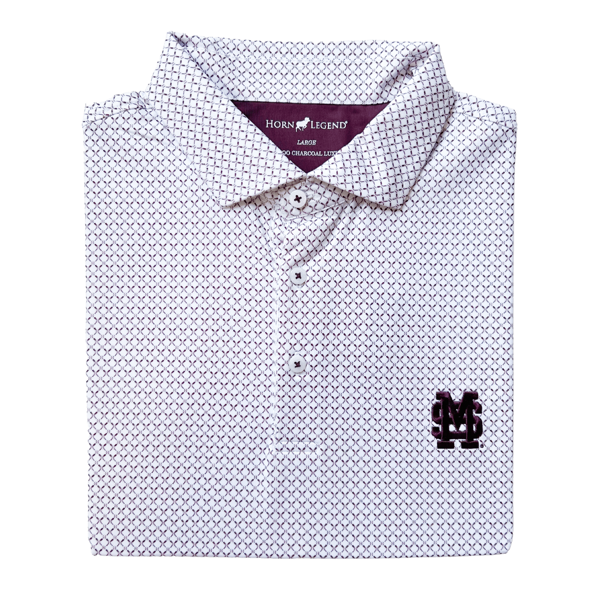 MSU Horn Legend Baseball Pattern Polo - Shop B - Unlimited - men resort