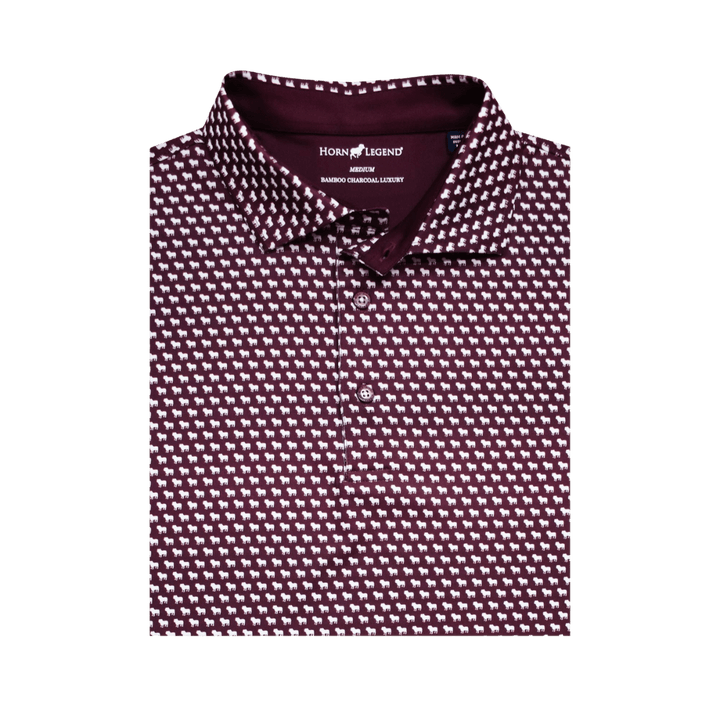 MSU Horn Legend Bulldog Pattern Polo - Shop B - Unlimited - men resort