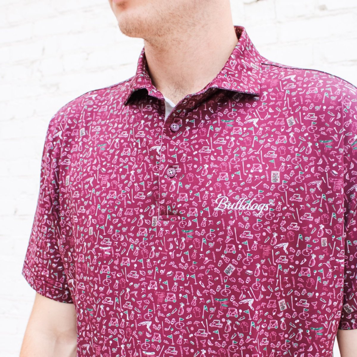 MSU Horn Legend Golf Pattern Polo - Shop B - Unlimited - men resort