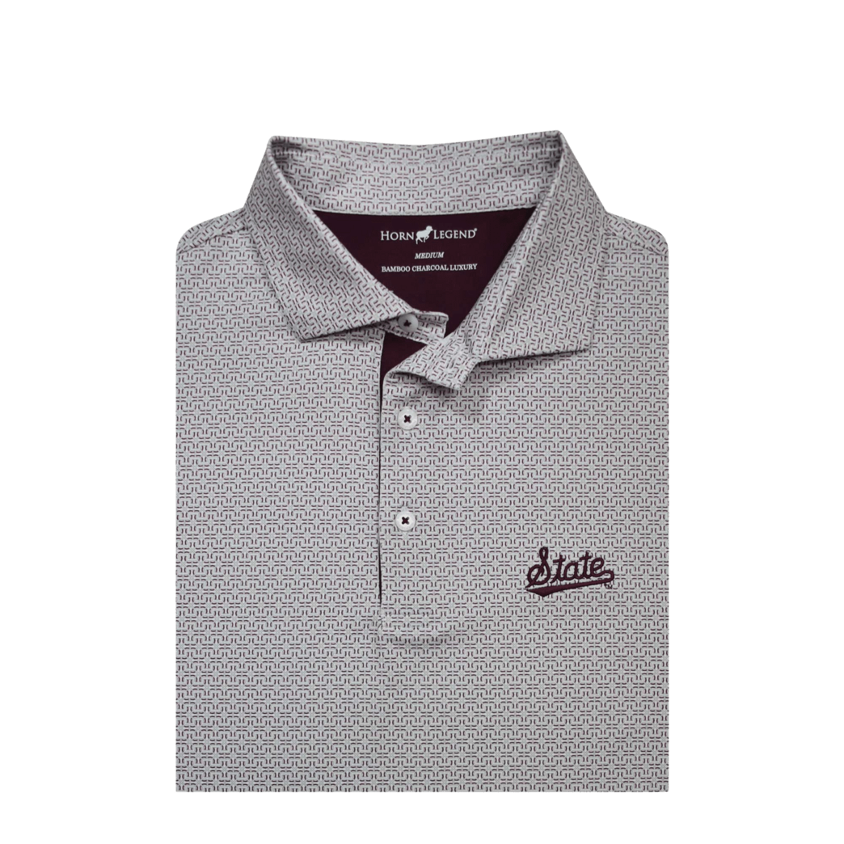 MSU Horn Legend Home Plate Pattern Polo - Shop B - Unlimited - men resort