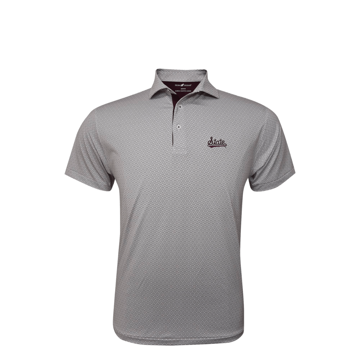 MSU Horn Legend Home Plate Pattern Polo - Shop B - Unlimited - men resort