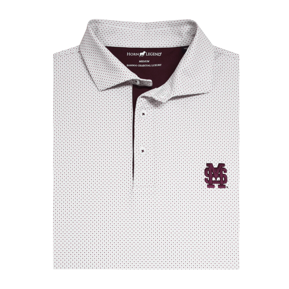 MSU Horn Legend M over S Dot Pattern Polo - Shop B - Unlimited - men resort