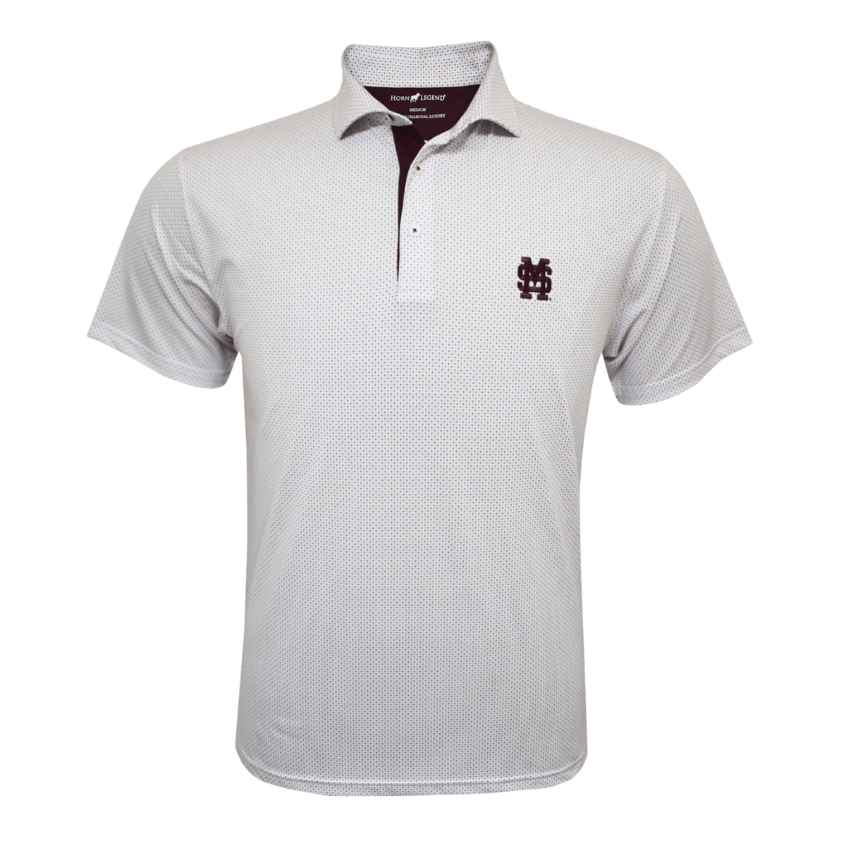 MSU Horn Legend M over S Dot Pattern Polo - Shop B - Unlimited - men resort