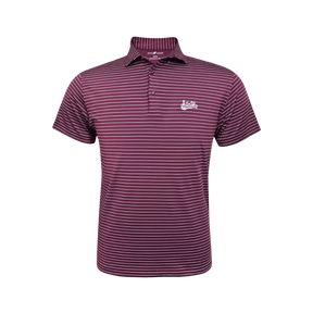 MSU Horn Legend Maroon Stripe Polo - Shop B - Unlimited - men resort