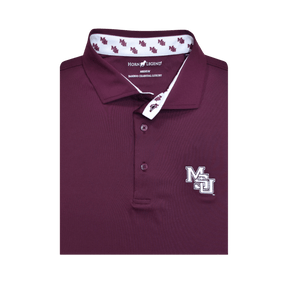 MSU Horn Legend Solid Interlocking Polo - Shop B - Unlimited - men resort