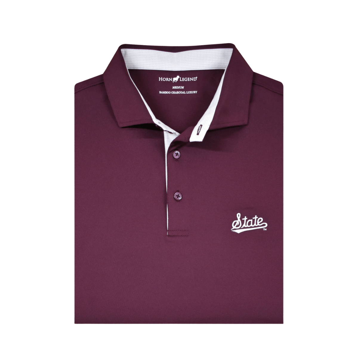 Mississippi state university msu horn legend solid polo shop b