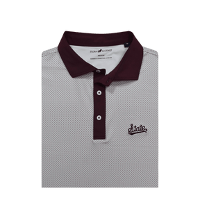 MSU Horn Legend State Script Dot Pattern Polo - Shop B - Unlimited - men resort