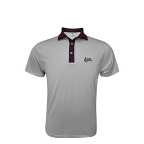 MSU Horn Legend State Script Dot Pattern Polo - Shop B - Unlimited - men resort