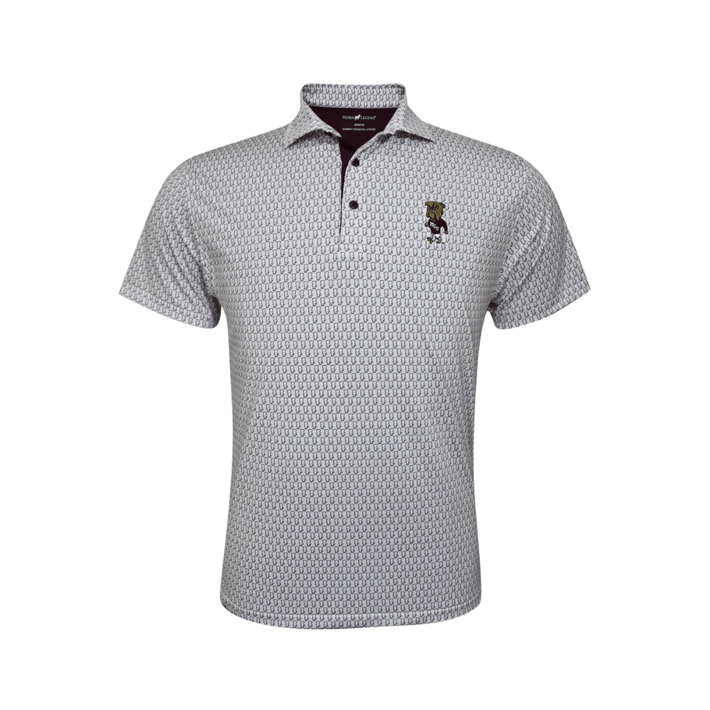MSU Horn Legend Walking Bully Pattern Polo - Shop B - Unlimited - men resort