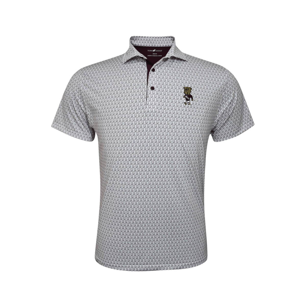 MSU Horn Legend Walking Bully Pattern Polo - Shop B - Unlimited - men resort