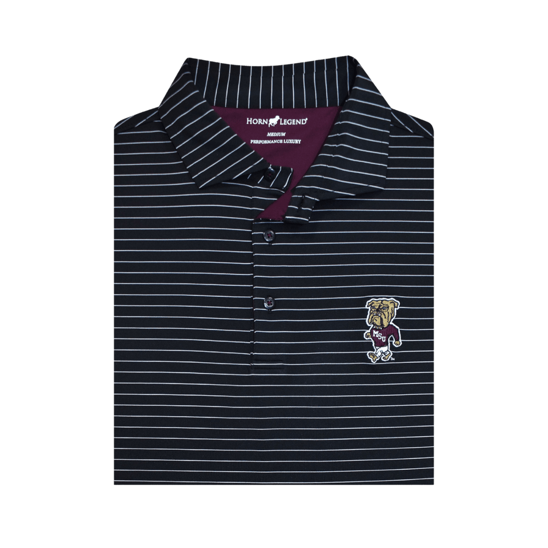 MSU Horn Legend Walking Bully Stripe Polo - Shop B - Unlimited - men resort