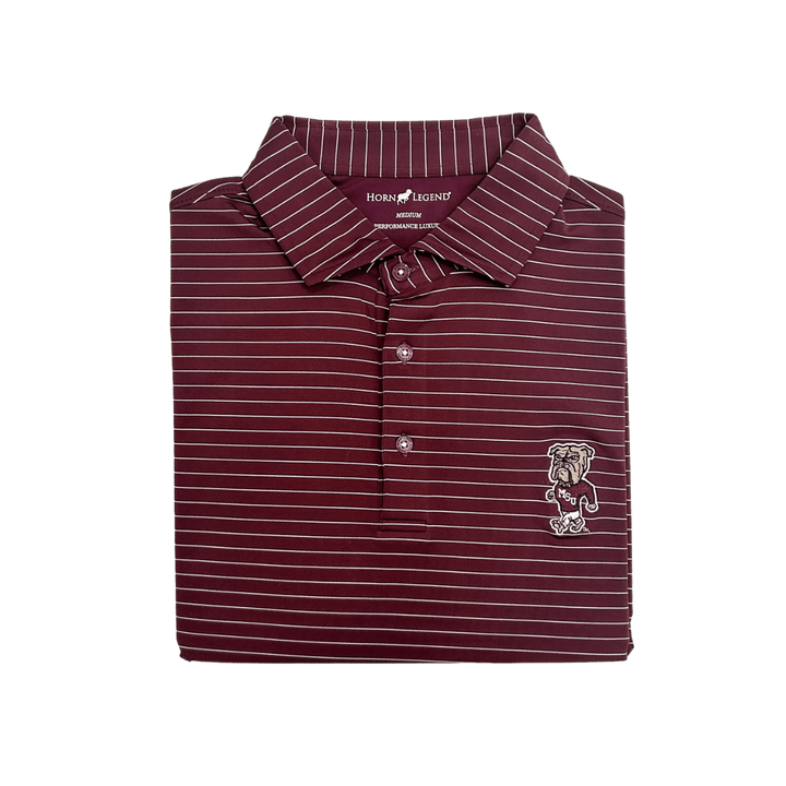 MSU Horn Legend Walking Bully Stripe Polo - Shop B - Unlimited - men resort