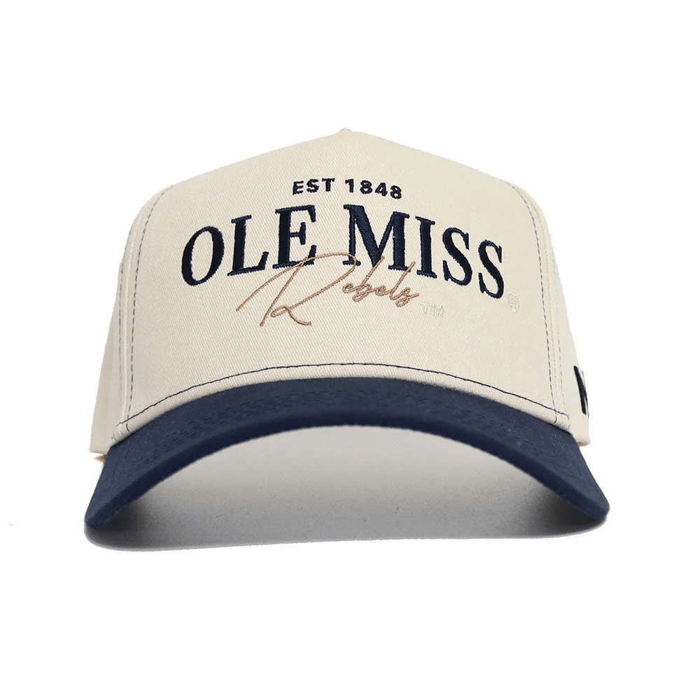 Navy Blue Ole Miss No Rivals Vintage Hat - Shop B - Unlimited - caps adjustable