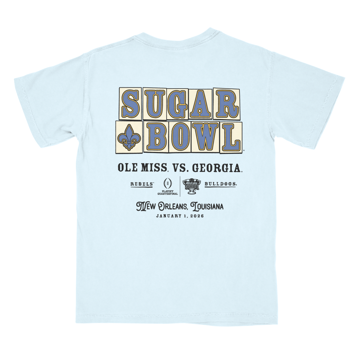 Ole Miss 2026 Allstate Sugar Bowl Street Tiles Adult T-Shirt - Shop B - Unlimited - 