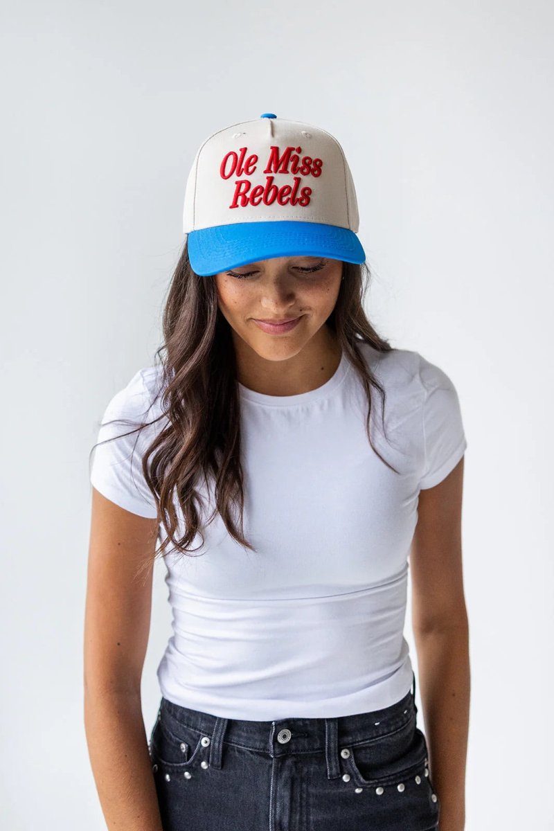Ole Miss 3D Script Canvas Trucker Hat - Shop B - Unlimited - 