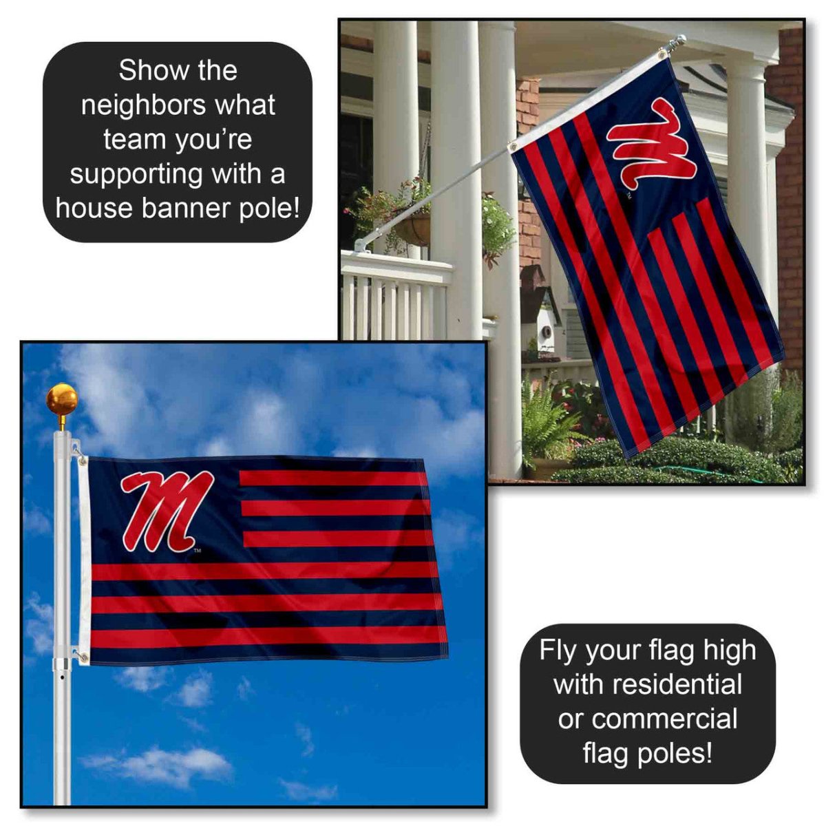 Ole Miss American Stripes Nation Flag - Shop B - Unlimited - 
