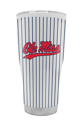 Ole Miss Baseball Script Pinstripe Tumbler - Shop B - Unlimited - novelty drinkware