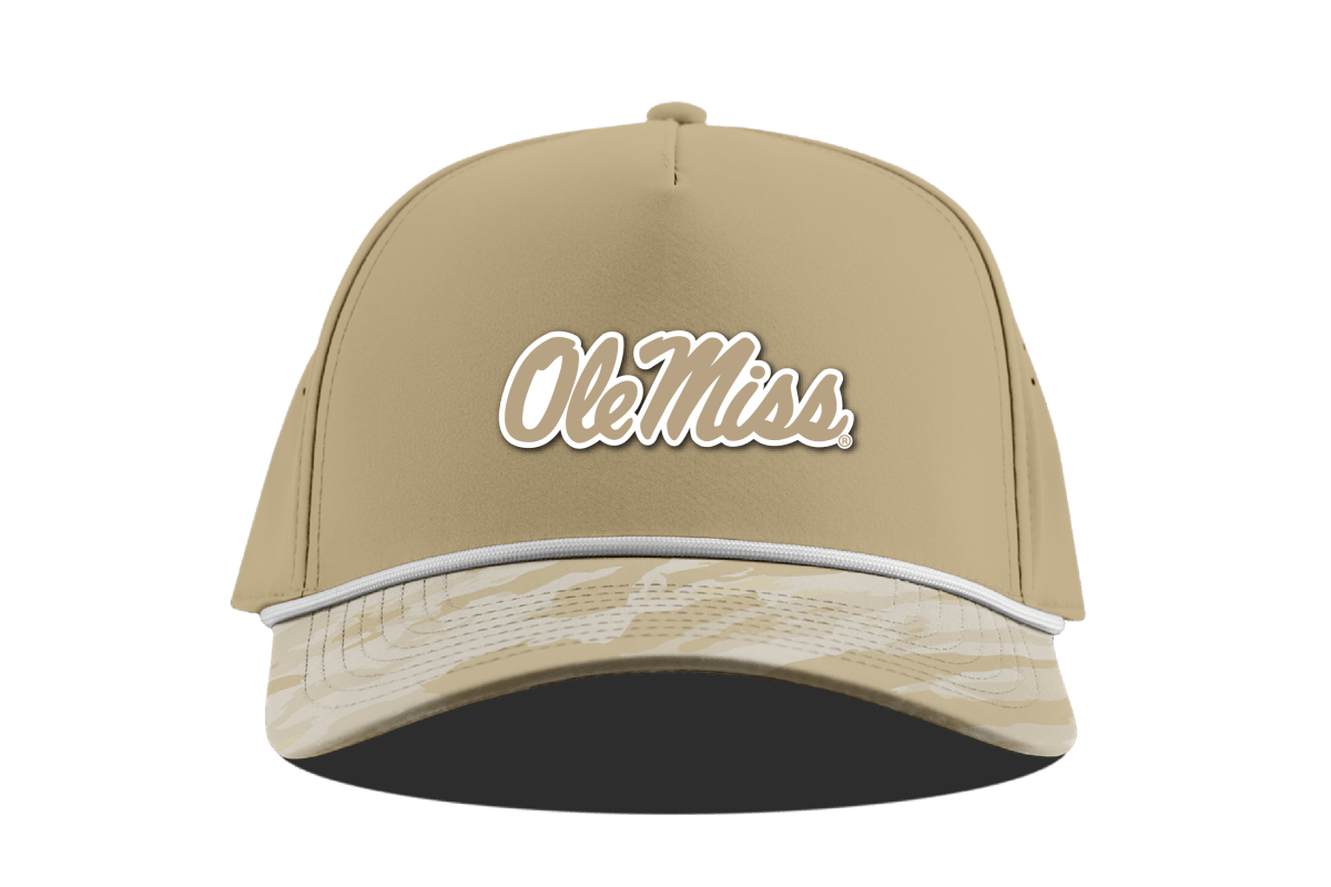 Ole Miss Branded Bills Desert Camo Series Curved 5 Panel Rope Hat - Game Day Apparel - 