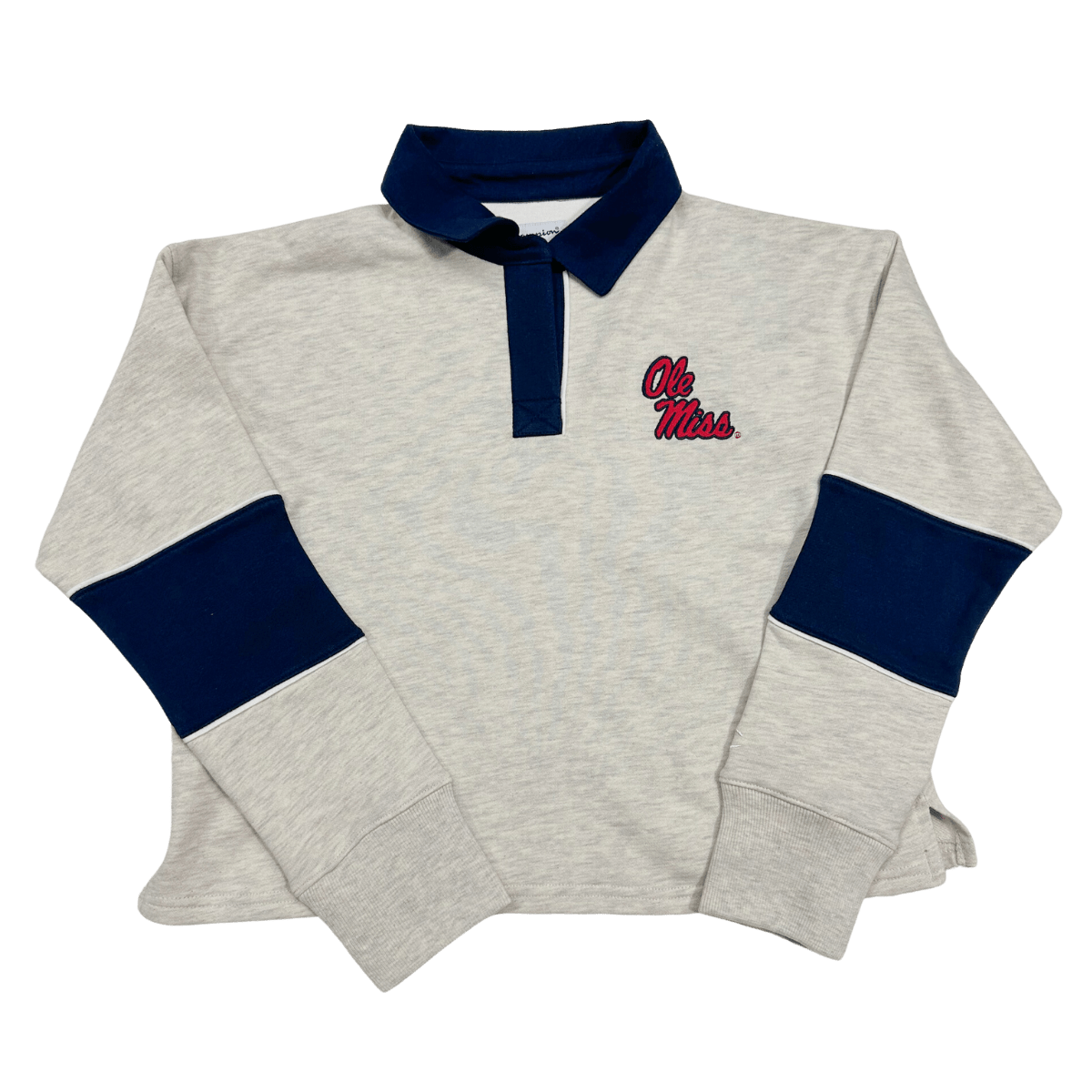 Ole Miss Champion Super Fan Fleece Rugby Polo - Shop B - Unlimited - men fleece