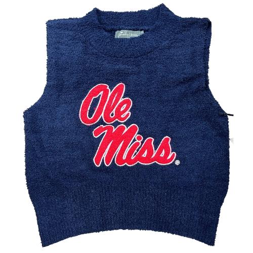 Ole Miss Chenille Cropped Sweater Tank - Shop B - Unlimited - 