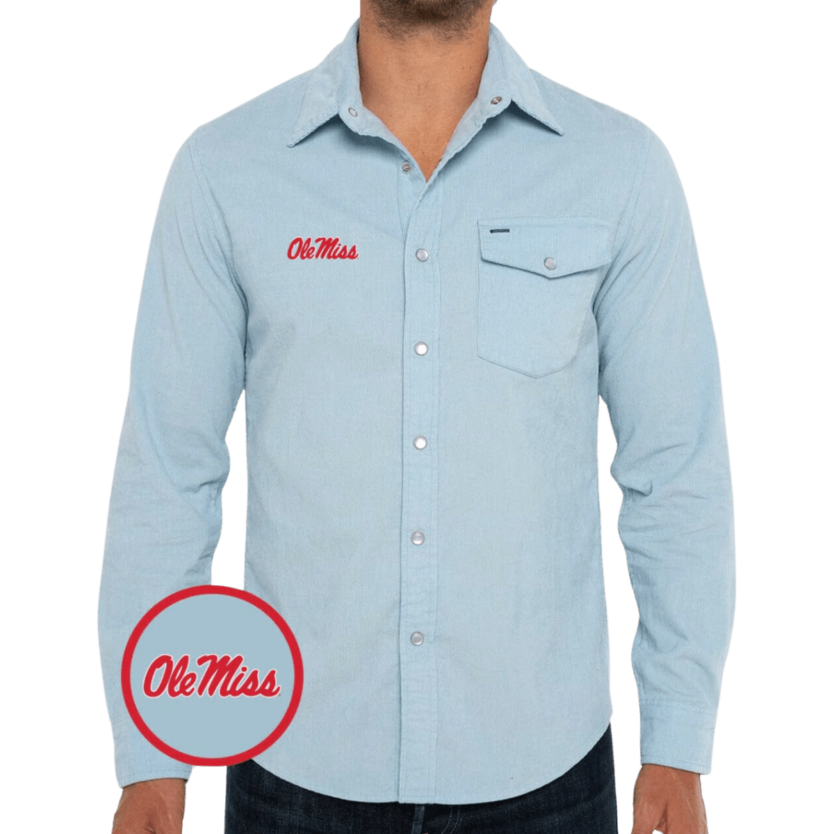 Ole Miss Criquet Long Sleeve Players Shirt - Shop B - Unlimited - men resort