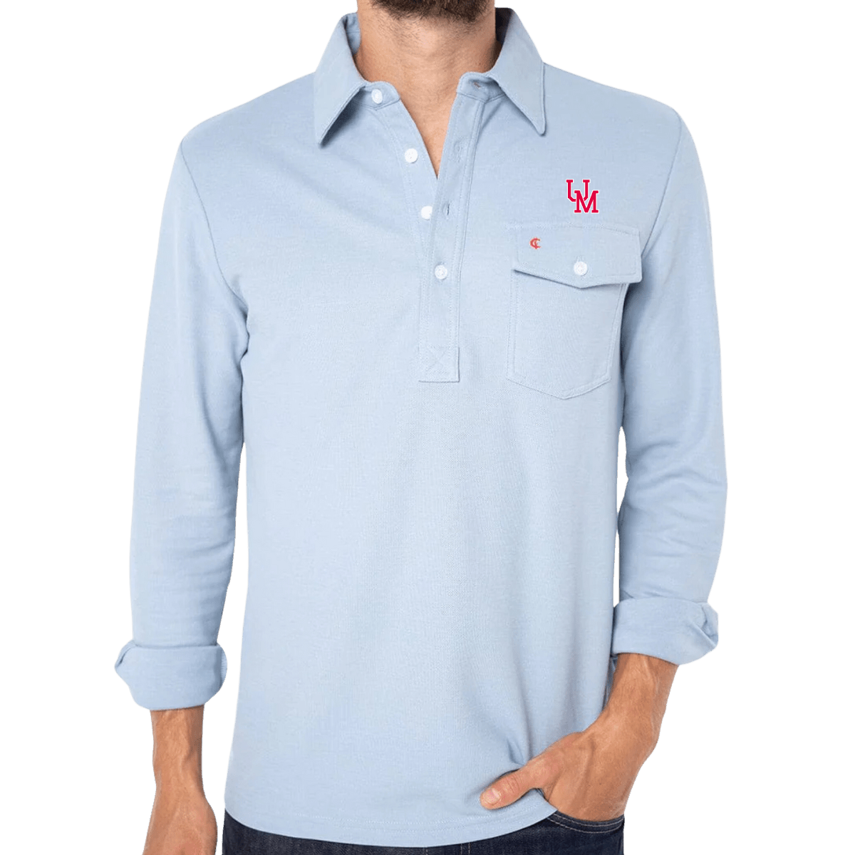 Ole Miss Criquet Long Sleeve Players Shirt - Shop B - Unlimited - men resort