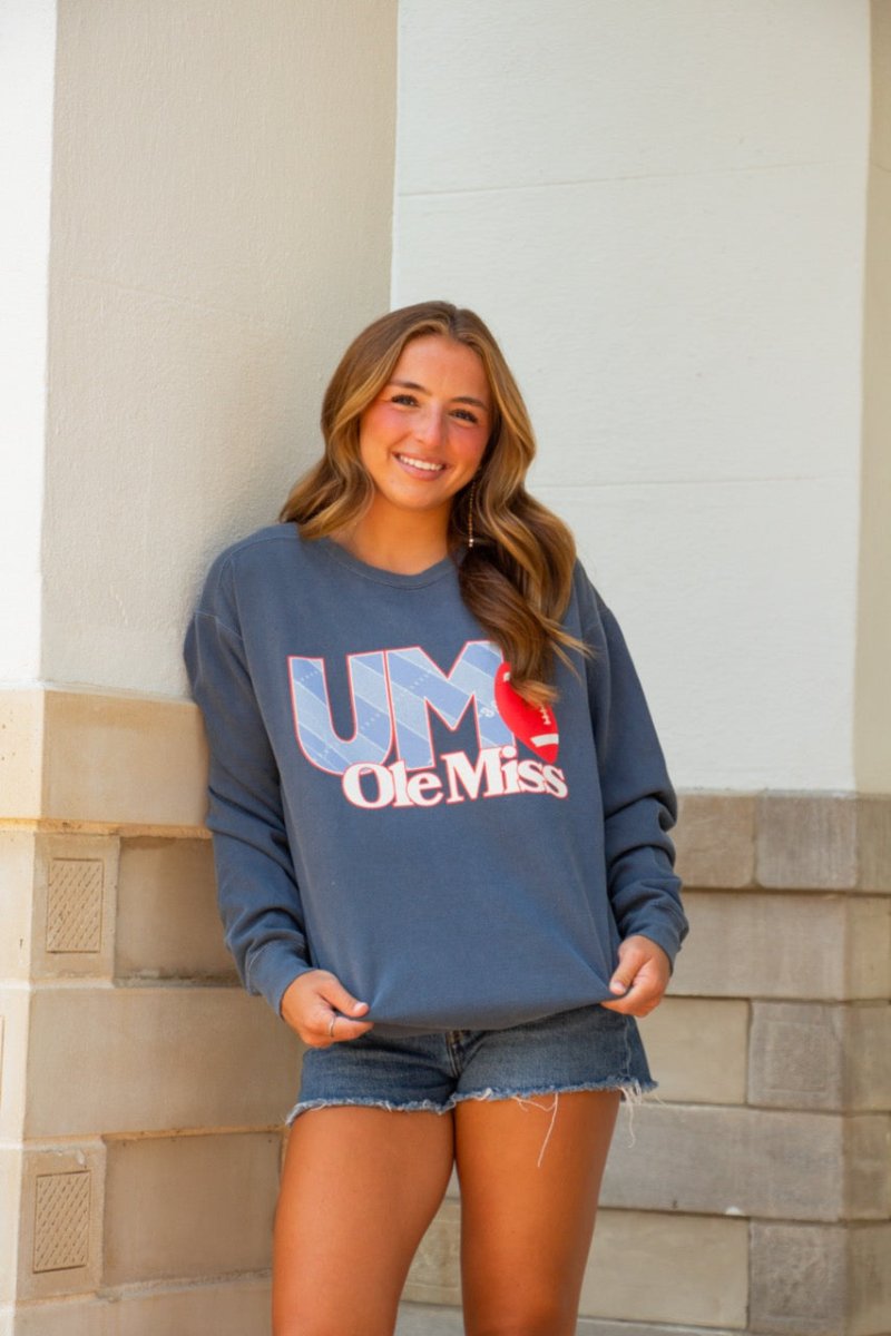 Ole Miss Faded Field Sweatshirt - Game Day Apparel - Sweatshirts