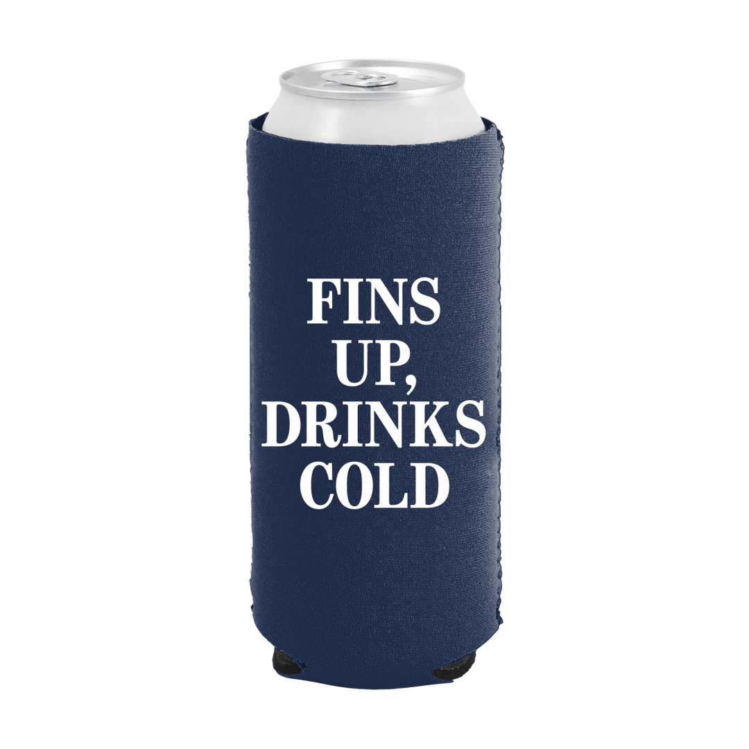 Ole Miss Fins Up Drinks Cold Slim Can Cooler - Shop B - Unlimited - novelty drinkware