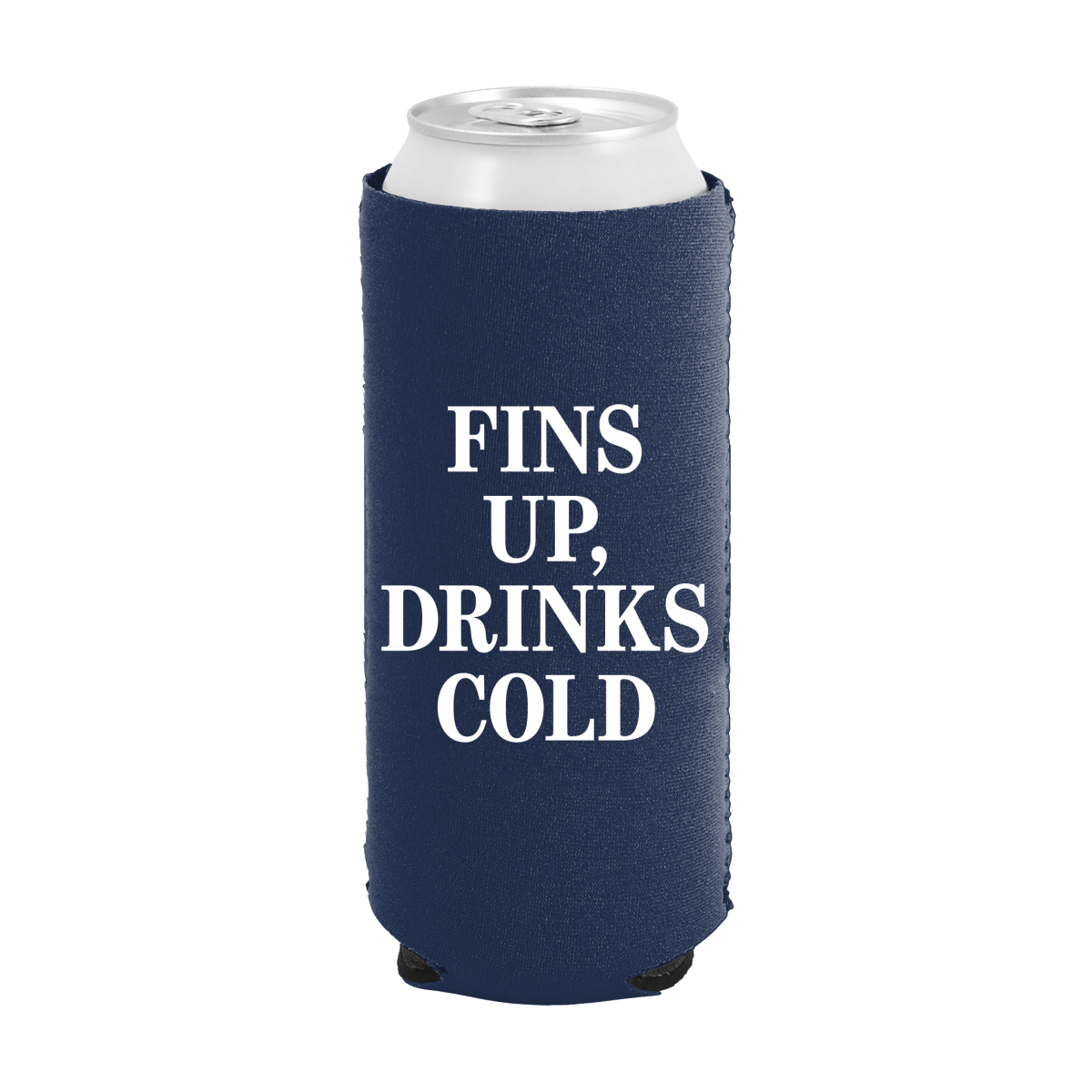 Ole Miss Fins Up Drinks Cold Slim Can Cooler - Shop B - Unlimited - novelty drinkware