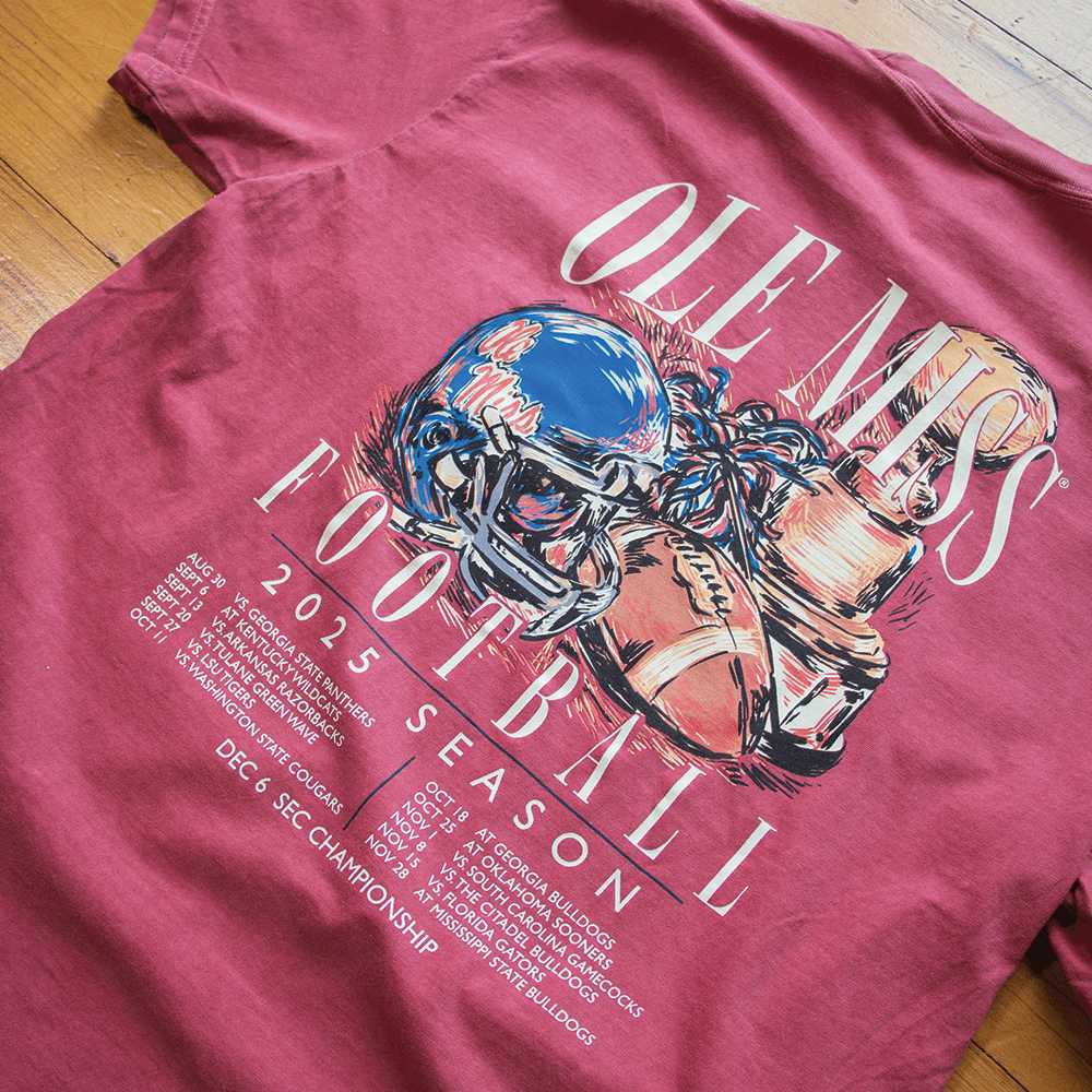 Ole Miss Football 2025 Schedule T-Shirt - Shop B - Unlimited - men tee