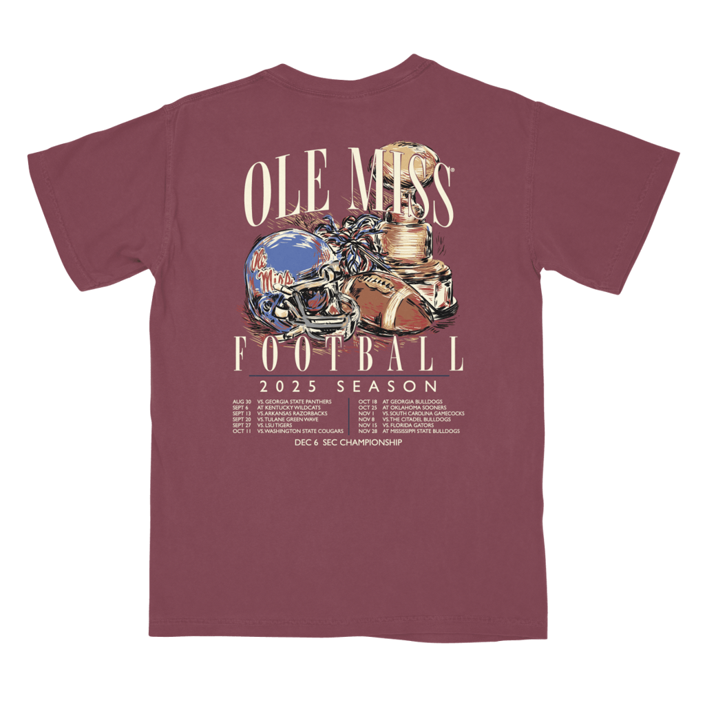 Ole Miss Football 2025 Schedule T-Shirt - Shop B - Unlimited - men tee