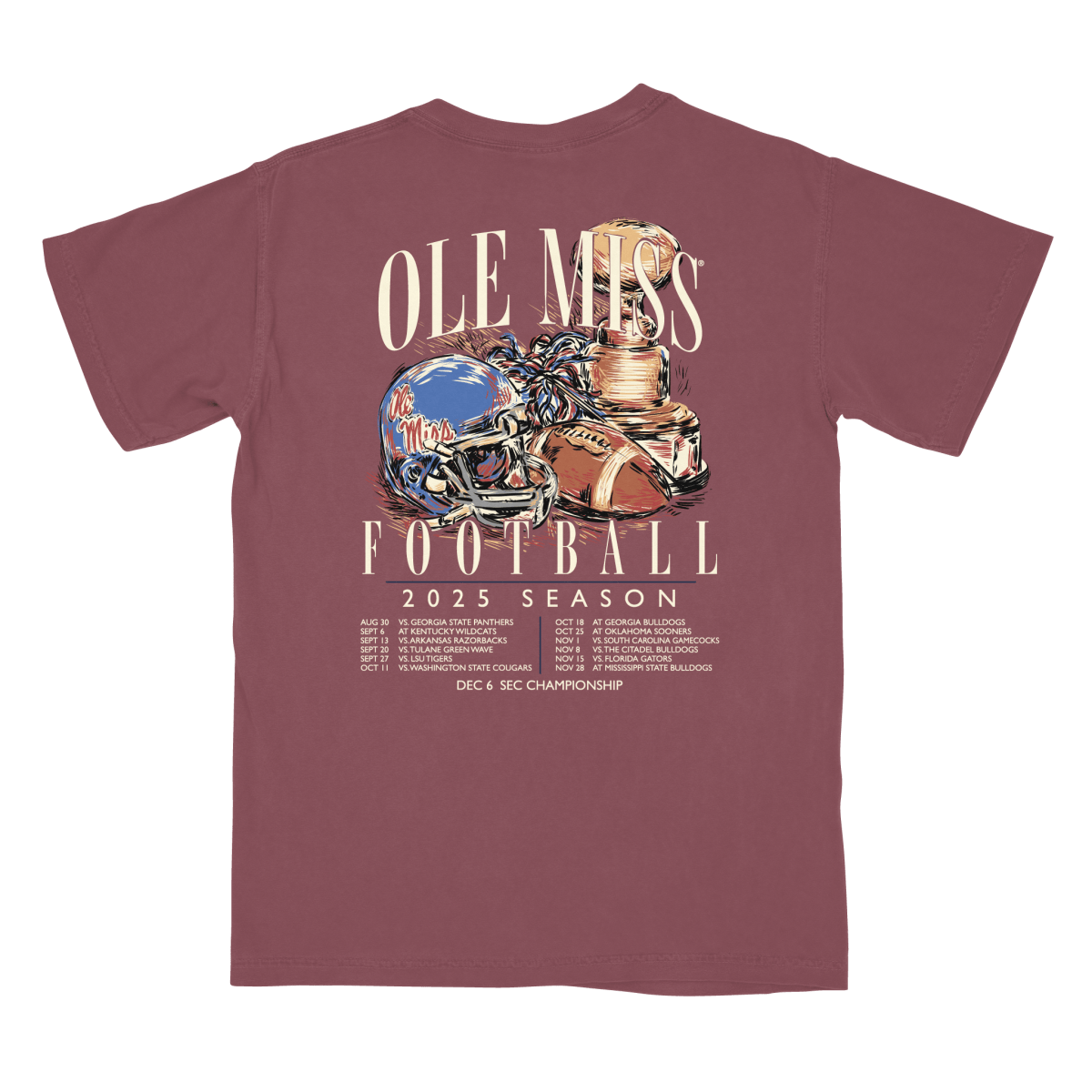 Ole Miss Football 2025 Schedule T-Shirt - Shop B - Unlimited - 