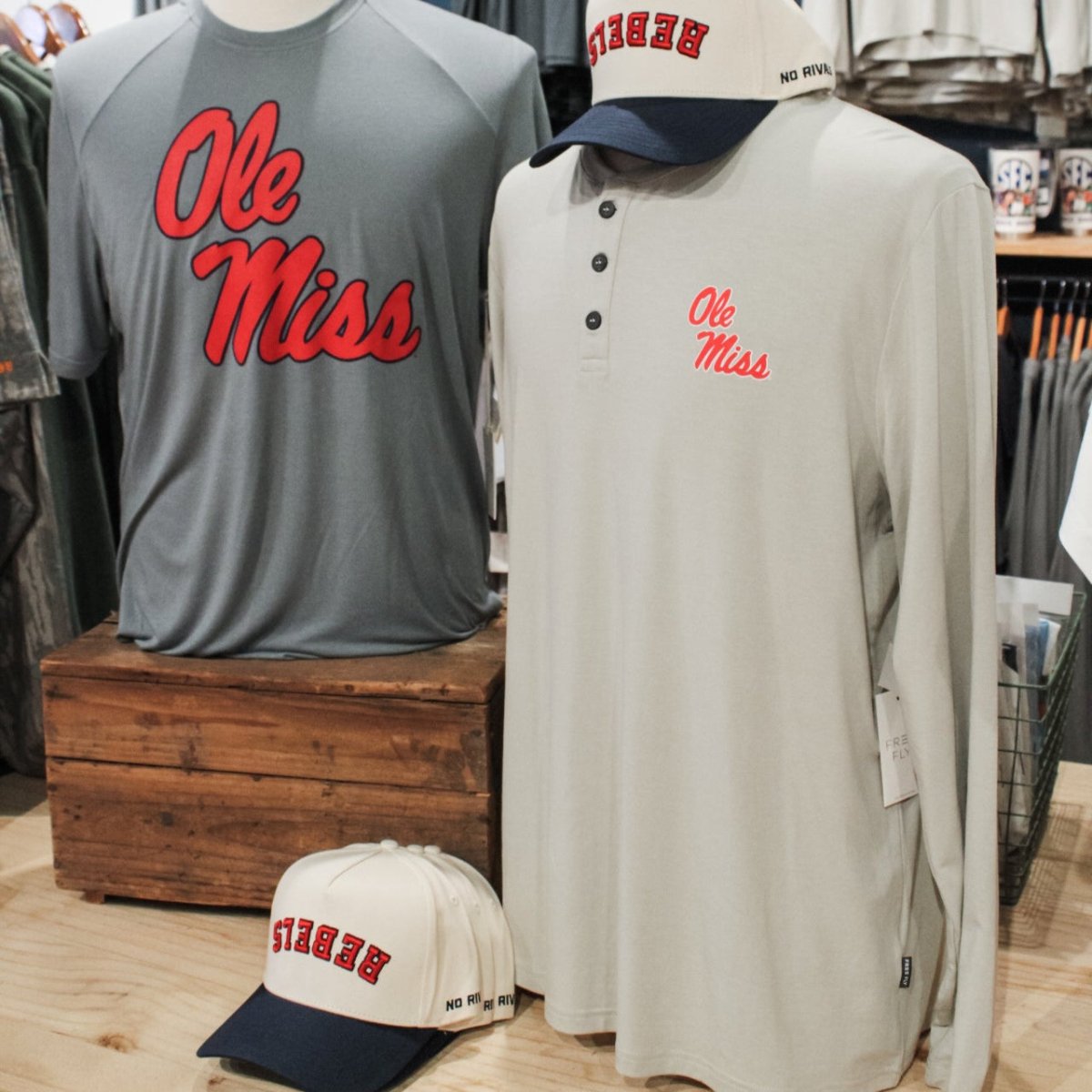 Ole Miss Free Fly Men's Bamboo Flex Henley - Shop B - Unlimited - men henley