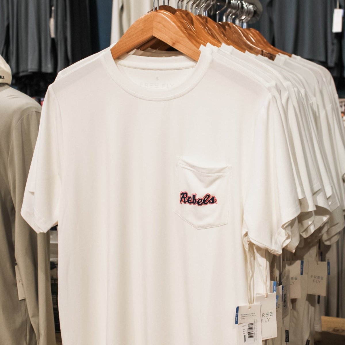 Ole Miss Free Fly Men's Bamboo Flex Rebels Pocket Tee - Shop B - Unlimited - men tee