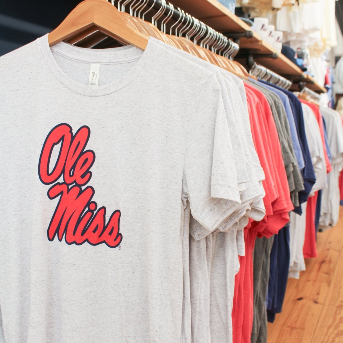 Ole Miss Helmet Script Crewneck T - Shirt - Shop B - Unlimited - men tee