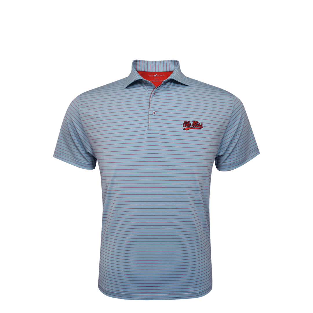 Ole Miss Horn Legend Even Stripe Polo - Shop B - Unlimited - men resort