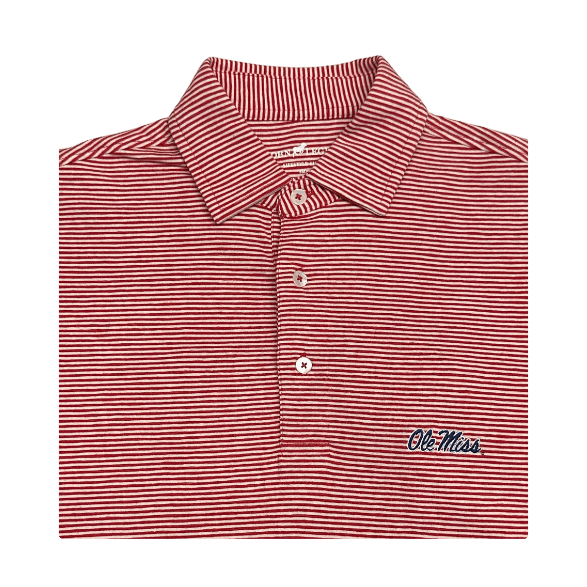 Ole Miss Horn Legend Mini Stripe Polo - Shop B - Unlimited - men resort
