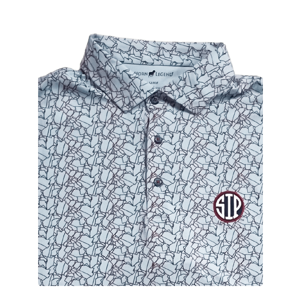 Ole Miss Horn Legend State Pattern Polo - Shop B-Unlimited