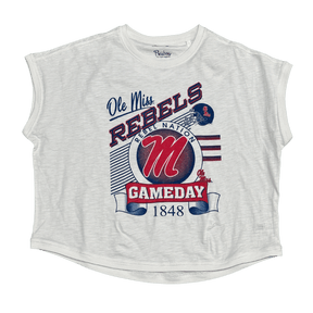 Ole Miss Pressbox Cap Sleeve Calgary Tee - Shop B - Unlimited - women crop