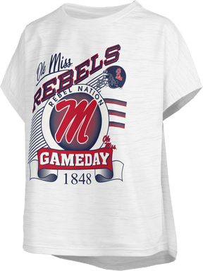 Ole Miss Pressbox Cap Sleeve Calgary Tee - Shop B - Unlimited - women crop