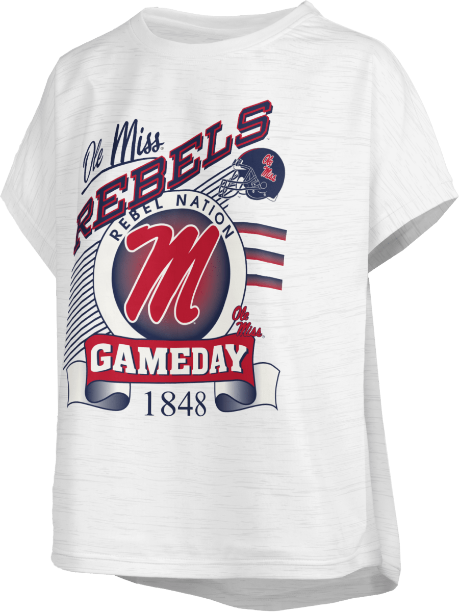 Ole Miss Pressbox Cap Sleeve Calgary Tee - Shop B - Unlimited - women crop