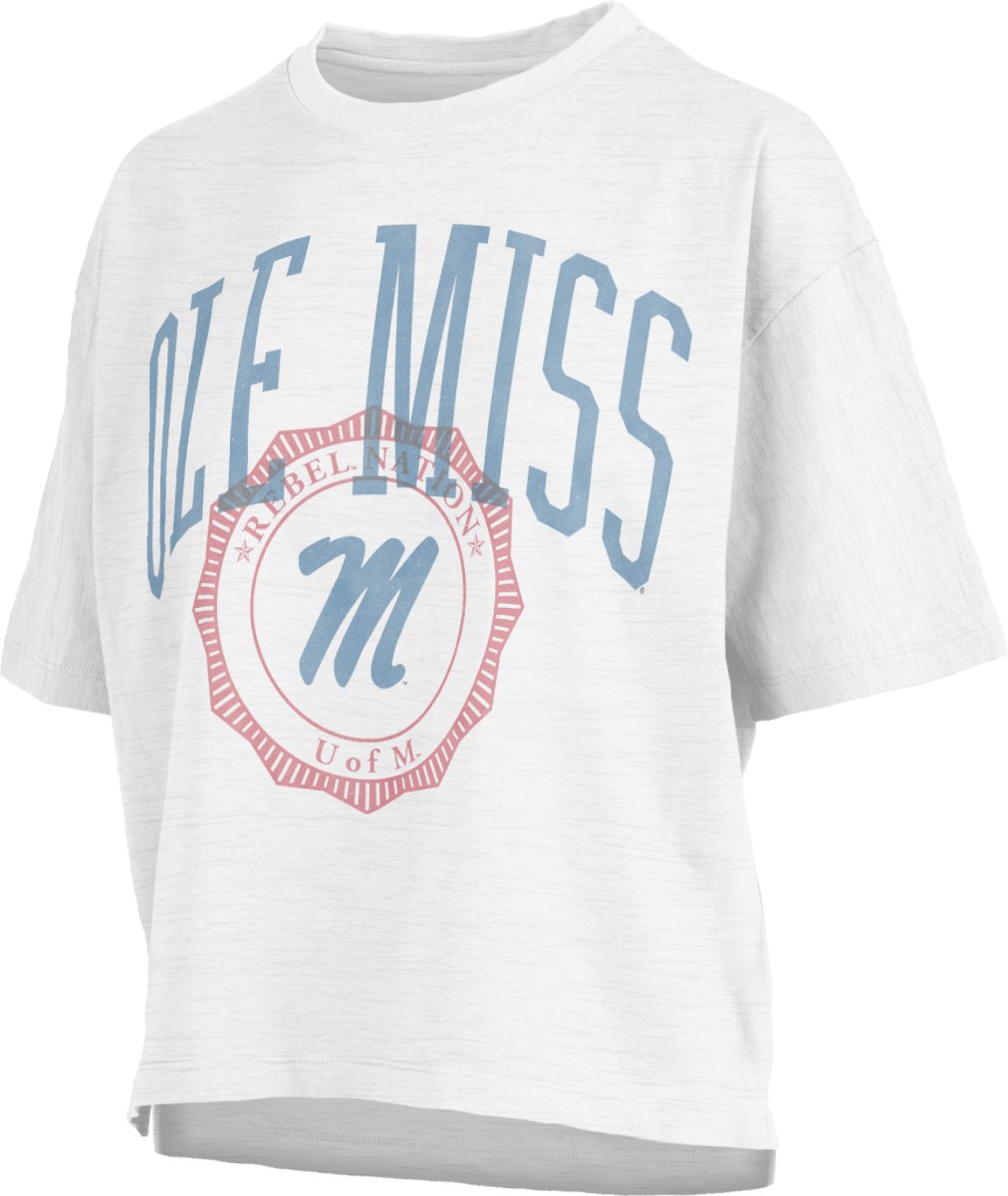 Ole Miss Pressbox Lawrence Waist Length Motley Crew T-Shirt - Shop B - Unlimited - women crop