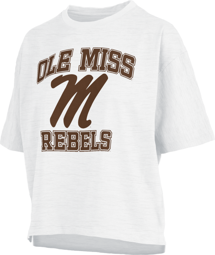 Ole Miss Pressbox Waist Length Boxy Tee - Shop B - Unlimited - women crop