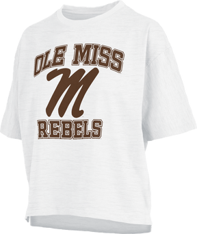 Ole Miss Pressbox Waist Length Boxy Tee - Shop B - Unlimited - women crop