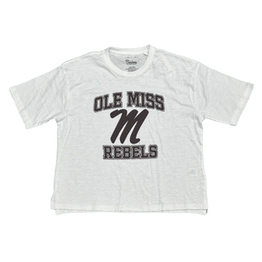 Ole Miss Pressbox Waist Length Boxy Tee - Shop B - Unlimited - women crop